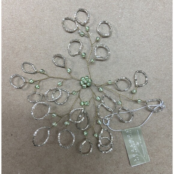 Seasons of Cannon Falls Ornaments Glass & Wire Beaded Snowflake Assorted 3pc - Picture 12 of 12